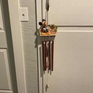 Disney Mickey Mouse Floral Wind Chime with Brown and Silver Details